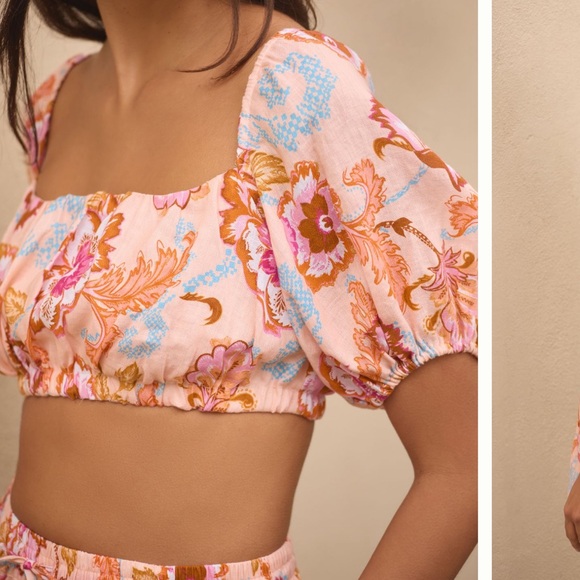 NWT Seafolly Crop Top in Peach - Picture 2 of 7